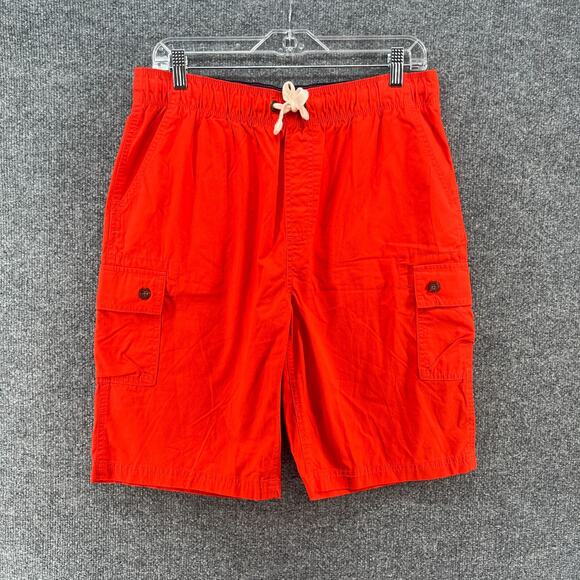 Lands End Board Shorts Boys Youth XL Orange Swim Trunks Pockets - Picture 1 of 9